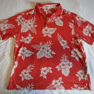 Caribbean Men's Short Sleeve Collared Shirt Size L